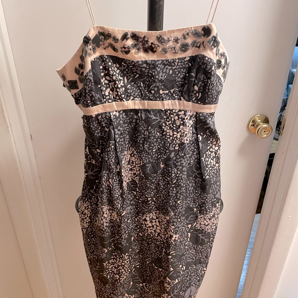 Rebecca Taylor mini dress silk embellished yoke dress